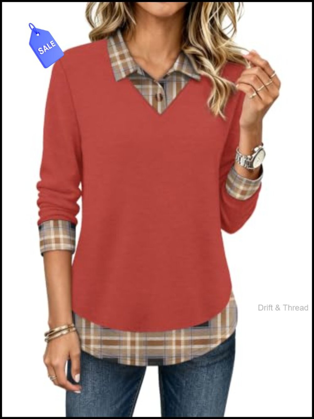 Women's Polo Tunic Top Long Sleeve Collared Button Blouse Office Wear